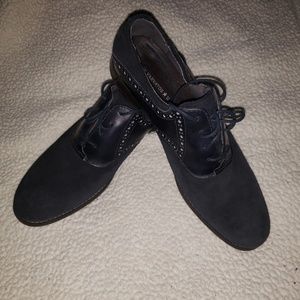 John Varvatos Blue Suede Oxfords 10M
